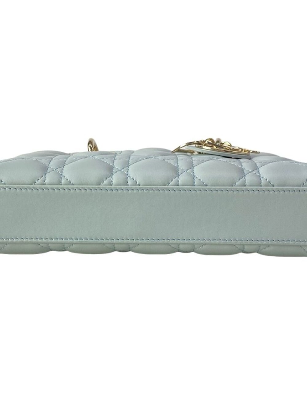 ★SOLD★ Dior Handbag Lady D-joy Bag Small Light Blue Gold Lambskin - Picture 5 of 15